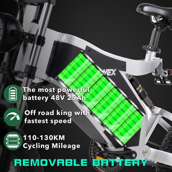 RZOGUWEX X5 Elcykel För Vuxna 1000W48V25Ah Stads-Elcykel 20" Däck Herrstads-Elcykel LED-spotlight
