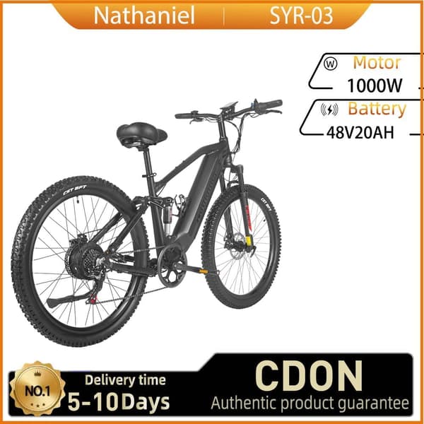 Nathaniel SYR-03 Elcykel 1000W Motor 20AH Batteri 27.5 Däck Herr Elcykel Laddningstid 5-8 Timmar Urban Elcykel
