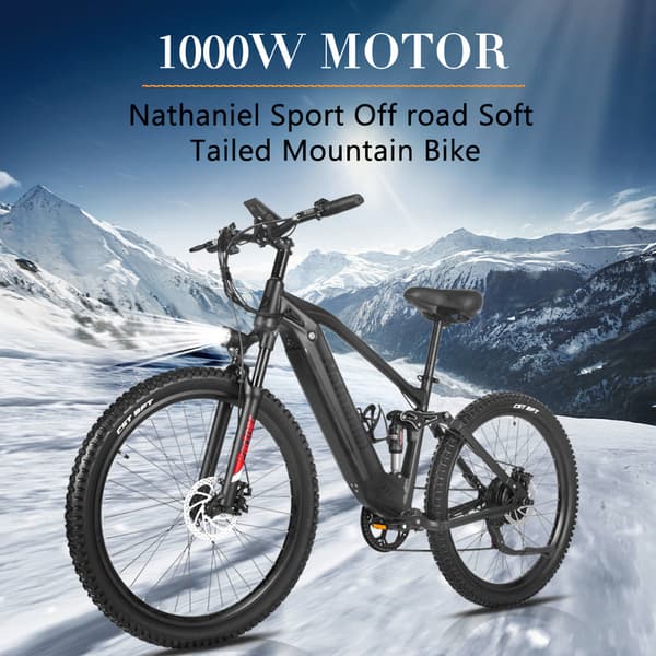 Nathaniel SYR-03 Elcykel För Vuxna 1000W48V20Ah Stads-Elcykel 27,5" Däck Herrstads-Elcykel Maximal räckvidd i rent eldrift läge 60-70 km
