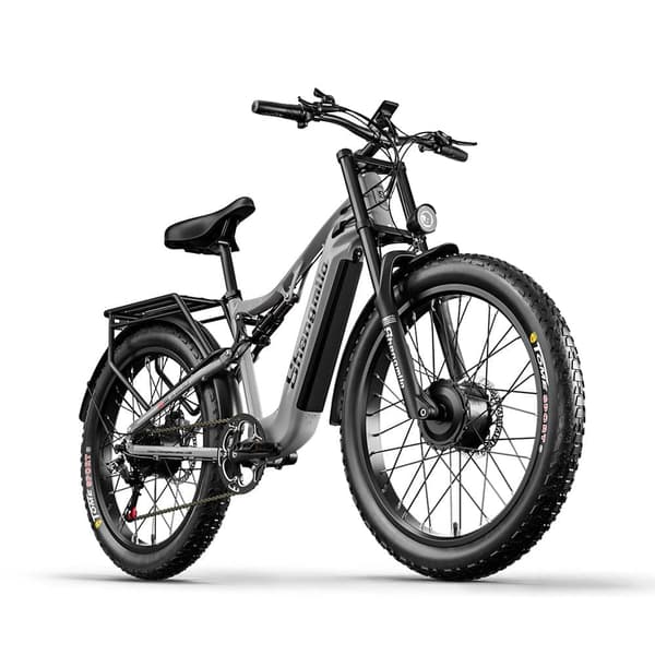 Shengmilo S600 Elcykel för vuxna 2000W Elcykel för män El-Mountainbike med två motorer 48V17.5AH batteri 26" Elcykel med feta däck