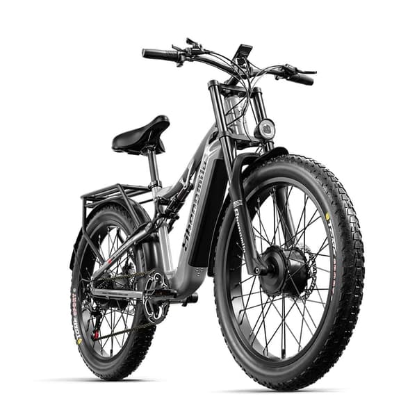 Shengmilo S600 Elcykel för vuxna 2000W Elcykel för män El-Mountainbike med två motorer 48V17.5AH batteri 26" Elcykel med feta däck