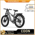 Pikkukuva 1 / 11: Shengmilo S600 sähköpyörä aikuisille 2000W 48V 17.5Ah kaupunkisähköpyörä 26" renkaat miehille kaupunkisähköpyörä maastosähköpyörä enimmäiskuorma 150KG