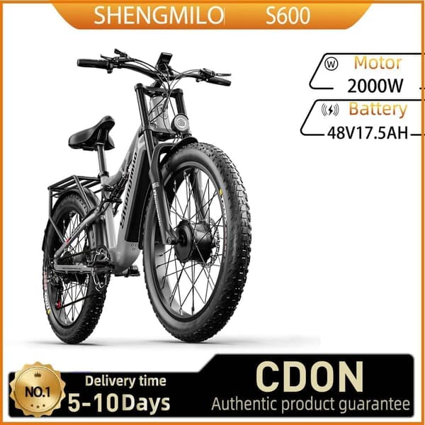 Shengmilo S600 Elcykel För Vuxna 2000W48V17.5Ah Stads-Elcykel 26" Däck Herrstads-Elcykel El Maxhastighet 45 km/h