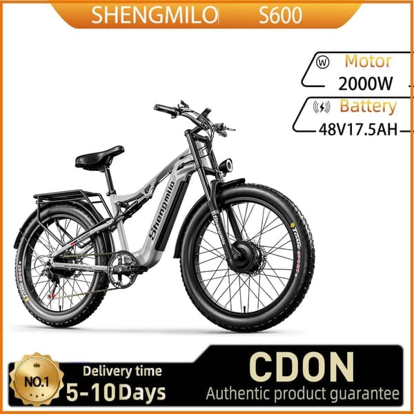 Shengmilo S600 Elcykel För Vuxna 2000W48V17.5Ah Mountain Elcykel 26 Tums Feta Däck Elcykel Stadspendling Elcykel