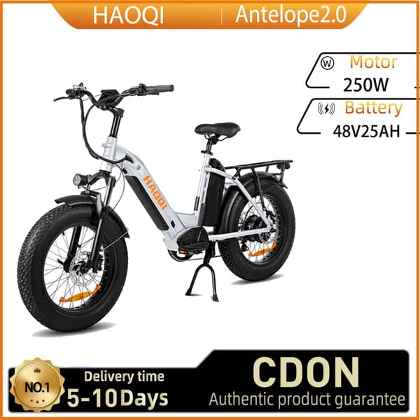 HAOQI Antelope2.0 Elcykel För Vuxna 250W48V25Ah Elcykel 20” Däck Elcykel Åttasidig Vridmomentsensor