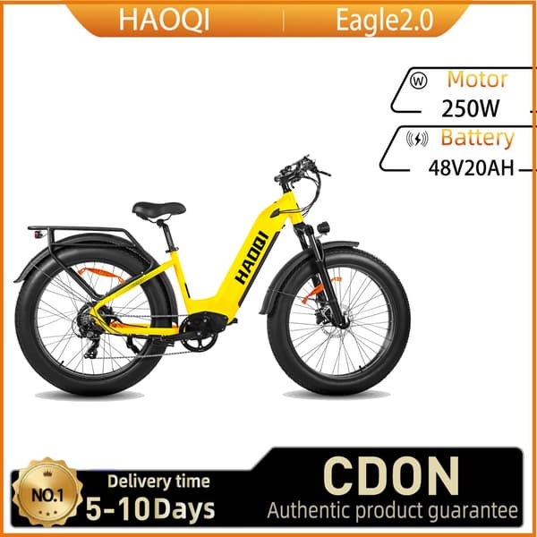 HAOQI Eagle2.0 aikuisille 250 W:n sähköpyörä kaupunkiin 48 V 20 Ah 26 tuuman paksurenkainen naisten sähköpyörä Samsungin litiumioniakulla