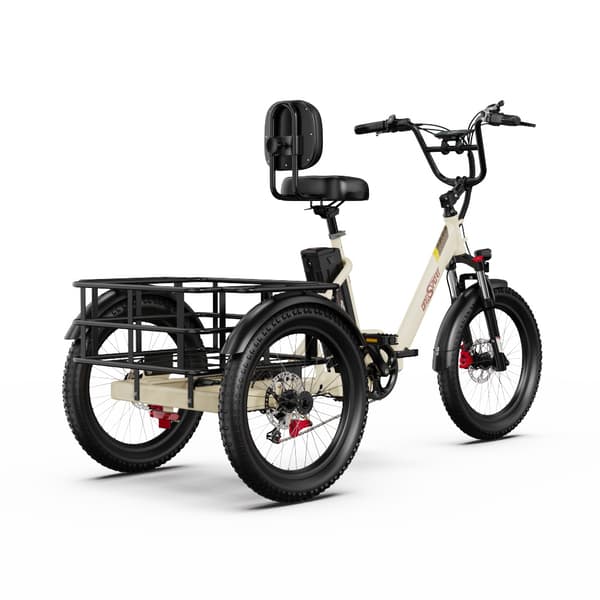 ONESPORT OT30 Pro Elektrisk Trehjuling 500W 48V18AH Elektrisk Lasttrehjuling 20” Däck Ellasttrehjuling Standardhastighet 25km/h