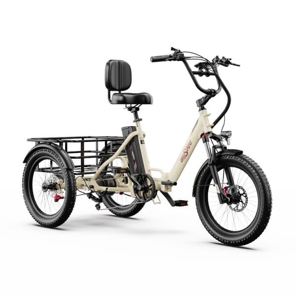 ONESPORT OT30 Pro Elektrisk Trehjuling 500W 48V18AH Elektrisk Lasttrehjuling 20” Däck Ellasttrehjuling Standardhastighet 25km/h