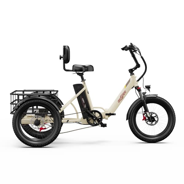 ONESPORT OT30 Pro Elektrisk Trehjuling 500W 48V18AH Elektrisk Lasttrehjuling 20” Däck Ellasttrehjuling Förarhöjder 160–200 cm