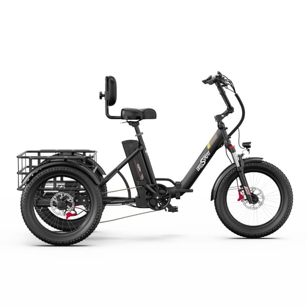 ONESPORT OT30 Pro Elektrisk Trehjuling 500W 48V18AH Elektrisk Lasttrehjuling 20” Däck Ellasttrehjuling Vattentät Klass IPX4