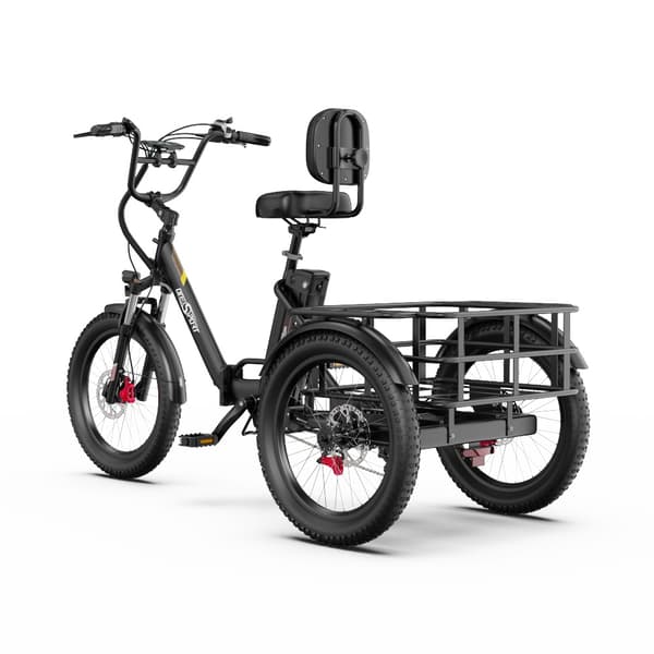 ONESPORT OT30 Pro Elektrisk Trehjuling 500W 48V18AH Elektrisk Lasttrehjuling 20” Däck Ellasttrehjuling Stigvinkel 15°
