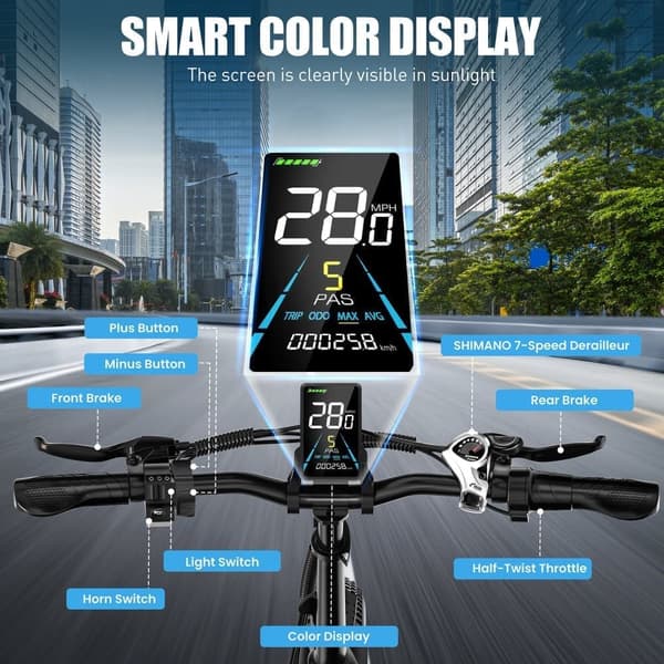 Vitilan U3 Elcykel, 750W Motor 48V 13AH Batteri 20*4.0-tums Feta Däck Vuxen Elcykel, 45km/h Maxhastighet Stads Elcykel