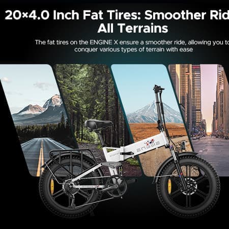 ENGWE ENGINE X El-mountainbike Elcykel 20-tums fatbike 48V13AH Elcykel Stads-mountainbike Elcykel Shimano 7-växlad