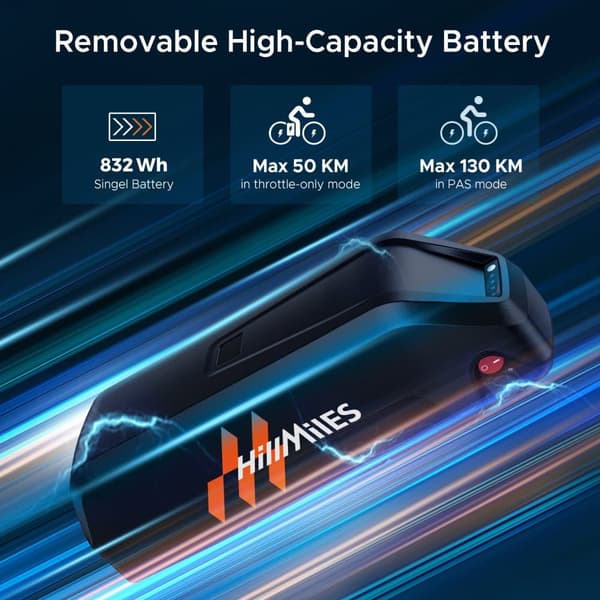 HillMiles MileZoom1 aikuisten sähköpyörä 750 W moottorilla 52 V 15,6 Ah miesten sähköpyörä 20 tuuman paksurenkainen sähkömaastopyörä