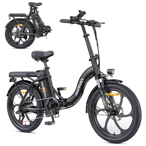 HillMiles MilePort 1 sähköpyörä, 250 W moottori, 36 V 13 Ah akku, sähköpyörä 20 * 3,0 tuuman renkaalla, 25 km/h huippunopeus kaupunkisähköpyörä