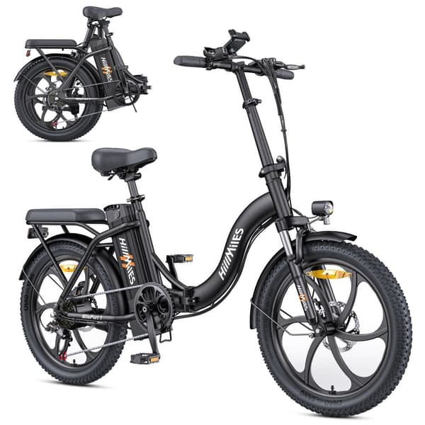 HillMiles Mile Port1 Elcykel för kvinnor och vuxna 250W El-Mountainbike 36V13AH 20” hopfällbar elcykel med feta däck