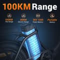 Miniatyrbild 5 av 8: HillMiles Mile Port1 Elcykel för kvinnor och vuxna 250W El-Mountainbike 36V13AH 20” hopfällbar elcykel med feta däck