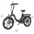 Miniatyrbild 2 av 8: HillMiles Mile Port1 Elcykel för kvinnor och vuxna 250W El-Mountainbike 36V13AH 20” hopfällbar elcykel med feta däck