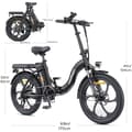 Miniatyrbild 9 av 9: HillMiles Mile Port1 Elcykel för vuxna 250W Elcykel 36V13AH 20” Däck Elcykel Tillämplig höjd 155-185CM