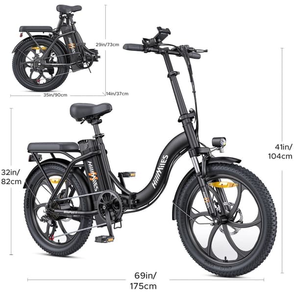 HillMiles Mile Port1 Elcykel för vuxna 250W Elcykel 36V13AH 20” Däck Elcykel Tillämplig höjd 155-185CM