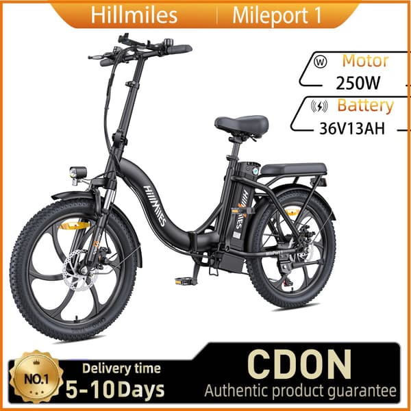 HillMiles Mile Port1 Elcykel för vuxna 250W Elcykel 36V13AH 20” däck hopfällbar Elcykel Nettovikt 28,5 kg