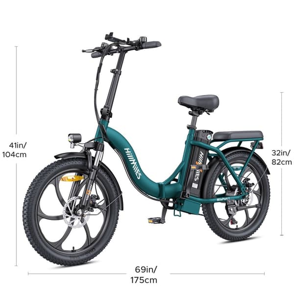 HillMiles MilePort 1 sähköpyörä aikuisille 250W, 36V, 13AH, 20” renkaat, taittuva sähköpyörä, SHIMANO, 7-vaihteinen