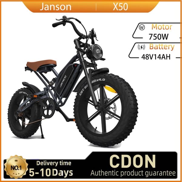 JANSON X50 sähköpyörä 750W miesten kaupunkikäyttöön, työmatkapyörä, 48V, 14AH akku, 20 tuuman renkaat, aikuisille, maastosähköpyörä