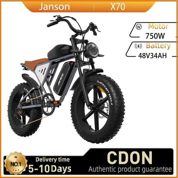 JANSNO X70 Harjaton moottori 48V 34Ah Kaksoislitiumparisto Kaupunki Sähköpyörä 20" rengas Aikuisille Maasto Sähköpyörä Toimintasäde 80 kilometriä