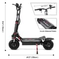 Miniatyrbild 5 av 11: TIFGALOP K8 Elscooter 6000W Dubbelmotor 60V 40Ah Batteri Vuxen Elscooter 12 Tums Terrängdäck Sadel Hopfällbar Elscooter