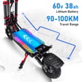 Miniatyrbild 6 av 11: TIFGALOP K8 Elscooter 6000W Dubbelmotor 60V 40Ah Batteri Vuxen Elscooter 12 Tums Terrängdäck Sadel Hopfällbar Elscooter