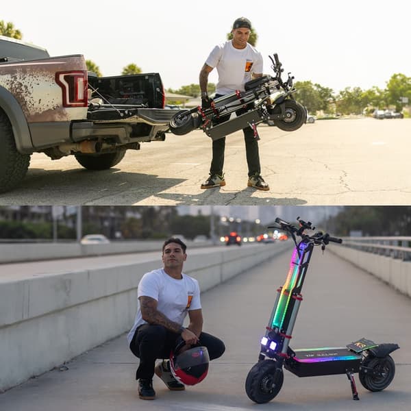 TIFGALOP K8 Elscooter 6000W Dubbelmotor 60V 40Ah Batteri Vuxen Elscooter 12 Tums Terrängdäck Sadel Hopfällbar Elscooter