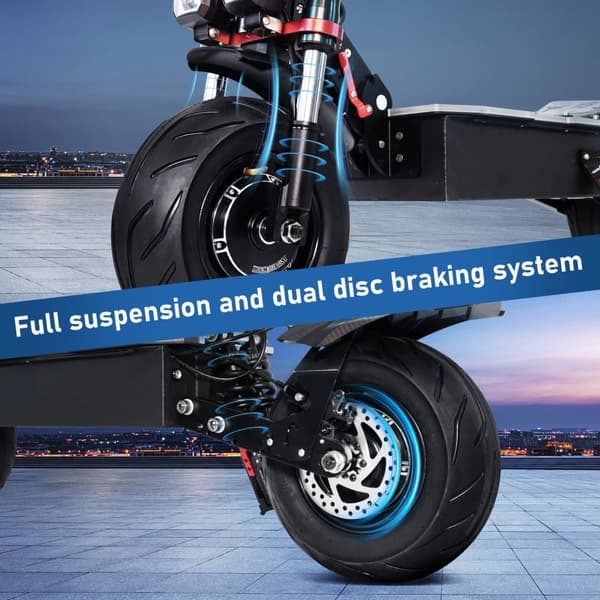 TIFGALOP K8 Elscooter 38Ah 6000W 60V Maxhastighet 100-110km/h Oljebroms 12” Elscooter Vuxen Elscooter