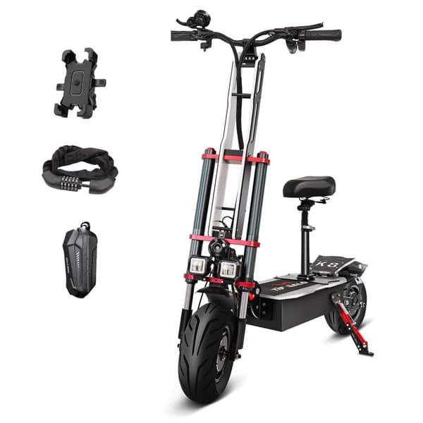 TIFGALOP K8 Elscooter 38Ah 6000W 60V Maxhastighet 100-110km/h Oljebroms 12” Elscooter Vuxen Elscooter