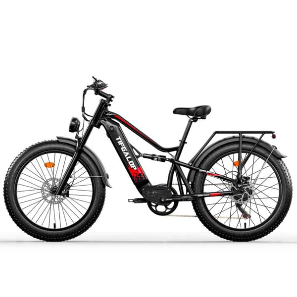 TIFGALOP ES7 sähköinen kaupunkipyörä 750W 52V19AH huippunopeus 32 mph 26 tuuman paksurenkainen maastosähköpyörä