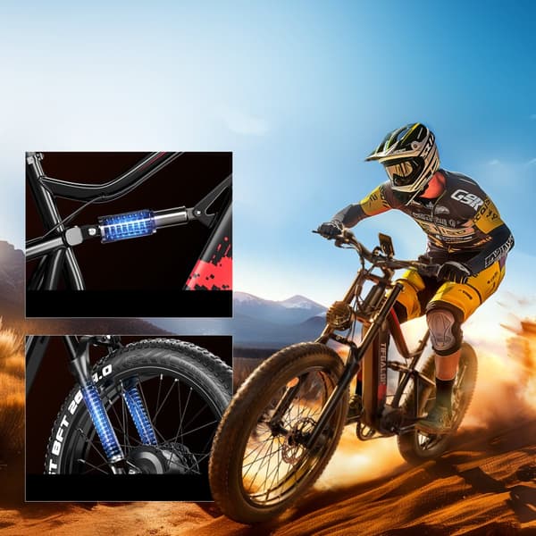 TIFGALOP ES7 sähköinen kaupunkipyörä 750W 52V19AH huippunopeus 32 mph 26 tuuman paksurenkainen maastosähköpyörä