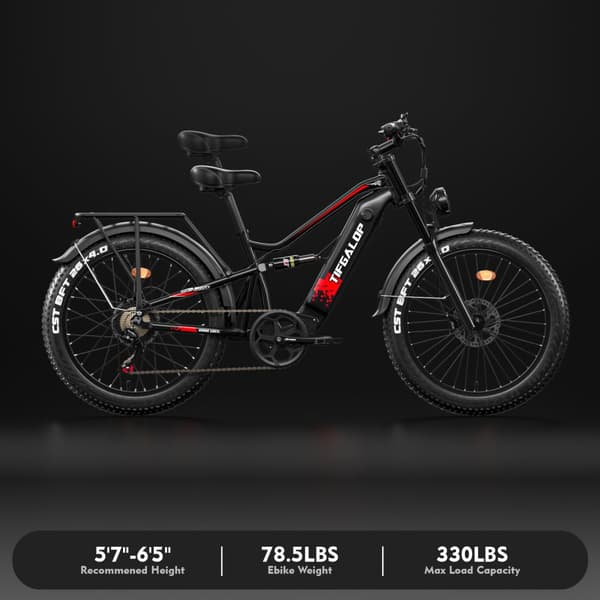TIFGALOP ES7 sähköinen kaupunkipyörä 750W 52V19AH huippunopeus 32 mph 26 tuuman paksurenkainen maastosähköpyörä