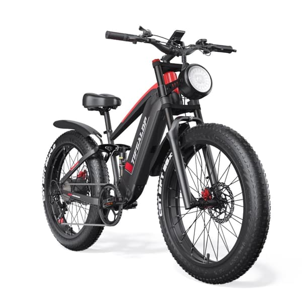 TIFGALOP ES28 kaupunkisähköpyörä 1000W 48V18AH huippunopeus 50KM/H sähköpyörä 26 tuuman paksurenkainen maastopyörä