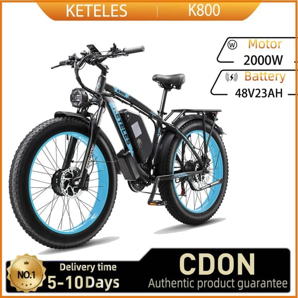 KETELES K800 Elcykel 2000W 48V 23AH 26” Däck Hydrauliska bromsar Elcykel Elcykel Färgskärm LED Vattentät