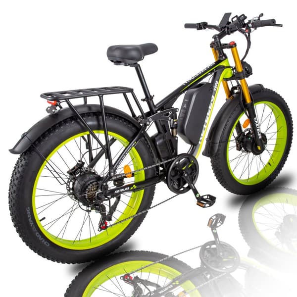 KETELES K800P Elcykel 2000W Dubbelmotor 48V 23AH Hydraulisk Broms Terräng 26" Elcykel med Feta Däck SHIMANO 21-växlad