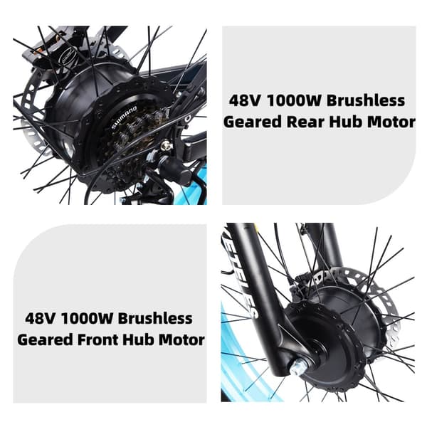 KETELES K800P Elcykel 2000W Dubbelmotor 48V 23AH Hydraulisk Broms Terräng 26" Elcykel med Feta Däck SHIMANO 21-växlad