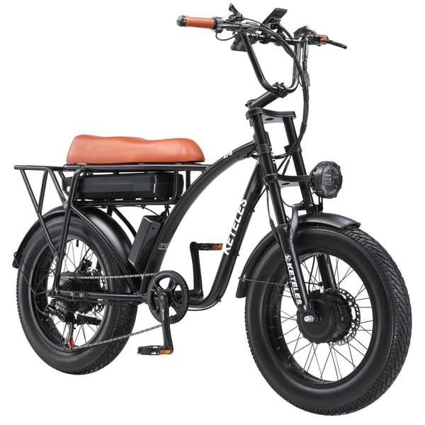 KETELES KF8 kaksoismoottorinen aikuisten sähköpyörä 2000 W miesten sähkömaastopyörä 48 V 23 Ah akku 20 x 4,0 tuuman paksurenkainen sähköpyörä