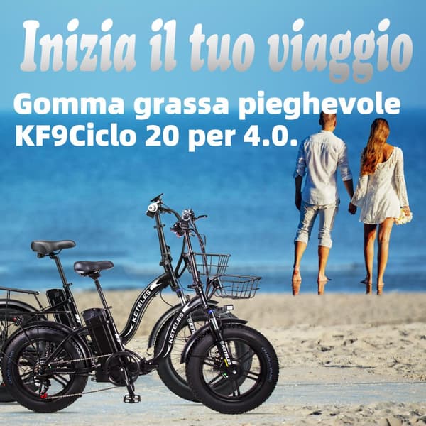 KETELES KF9 Taittuva sähköpyörä 2000W kaksoismoottori 48V23AH 20*4.0 tuuman paksurengas sähköpyörä lumi sähköpyörä kaupunki tie korilla
