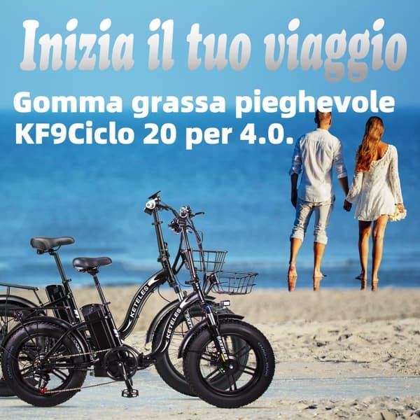 KETELES KF9 Taittuva sähköpyörä 2000W kaksoismoottori 48V23AH 20*4.0 tuuman paksurengas sähköpyörä lumi sähköpyörä kaupunki tie korilla