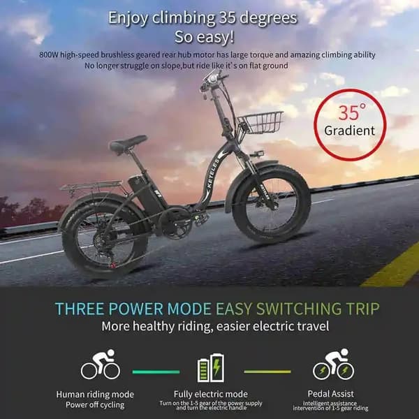 KETELES KF9 Ebike 1000W moottori 48V35AH litium-akku kaupunki sähköpyörä taitto 20*4.0 tuuman rasvarengas maasto sähköpyörä