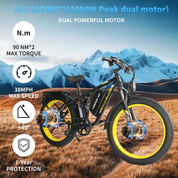 ORLMS MX500 aikuisten sähköpyörä 1000W * 2W moottori 52V25Ah akku City Snow sähköpyörä 26 tuuman rengas City E-pyörä