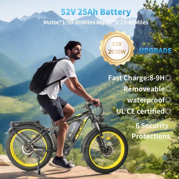 ORLMS MX500 aikuisten sähköpyörä 1000W * 2W moottori 52V25Ah akku City Snow sähköpyörä 26 tuuman rengas City E-pyörä
