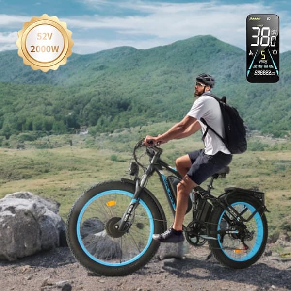 ORLMS MX500 Elcykel för vuxna 1000W*2W Motor 52V25Ah Elcykel för stad 26” Däck Elcykel för stad Maxhastighet 62 km/h