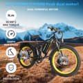 Miniatyrbild 6 av 10: ORLMS MX500 Elcykel för vuxna 1000W*2W Motor 52V25Ah Elcykel för stad 26” Däck Elcykel för stad Maxhastighet 62 km/h