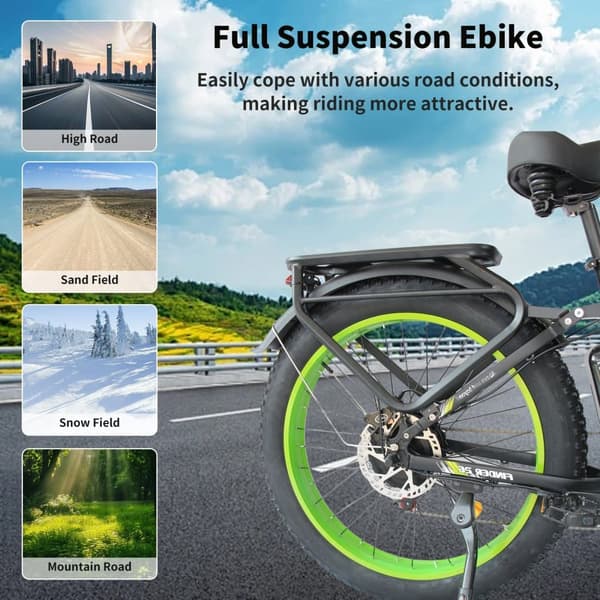 ORLMS MX500 Elcykel för vuxna 1000W*2W Motor 52V25Ah Elcykel för stad 26” Däck Elcykel för stad Maxhastighet 62 km/h