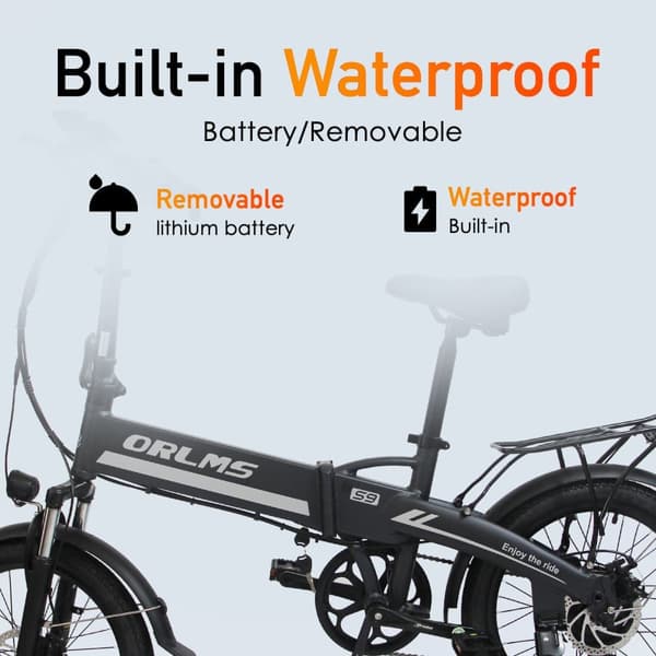 ORLMS S9 Elcykel för vuxna 500W motor 48V13Ah Elcykel 20” däck hopfällbar elcykel aluminiumram